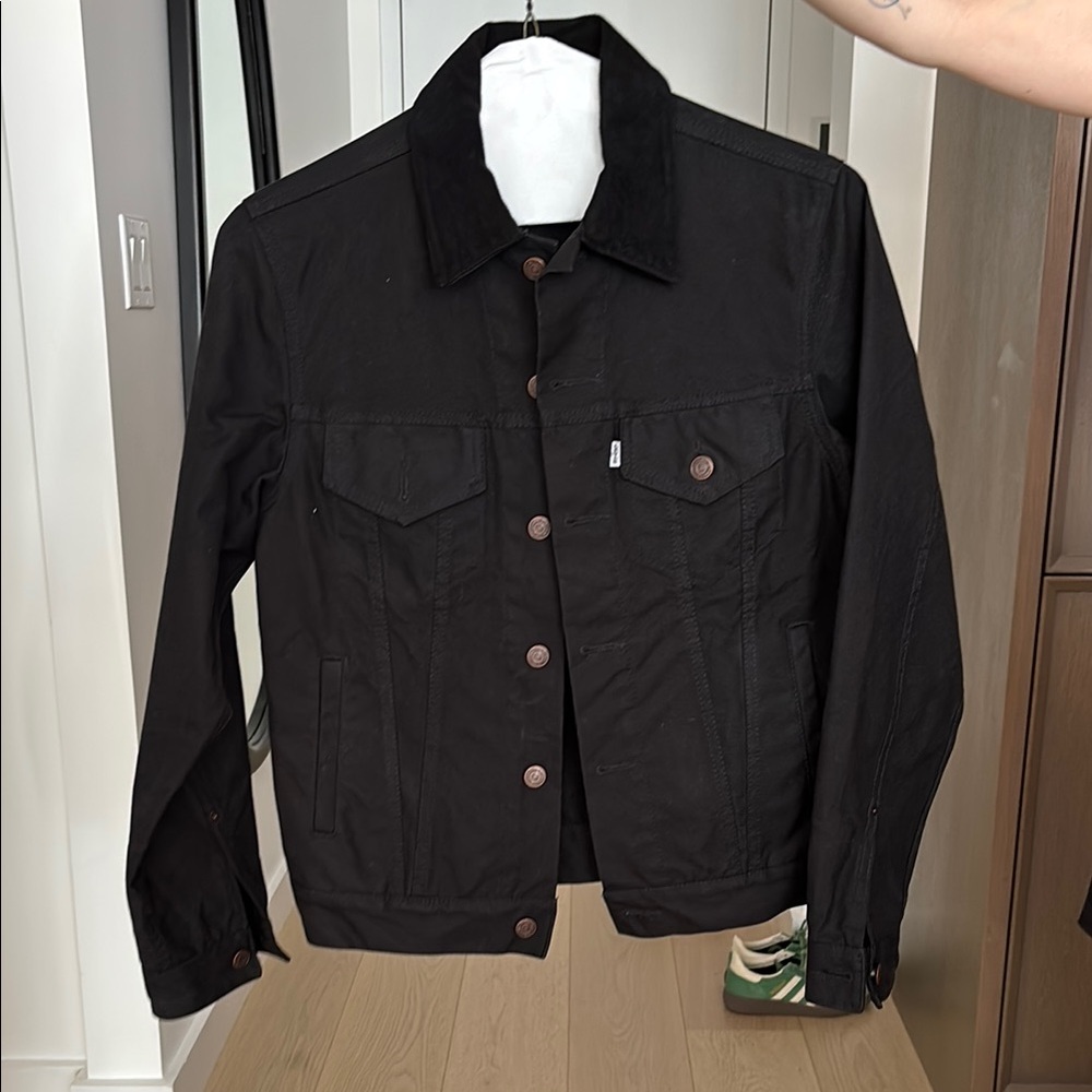 Levi's Black Denim Jacket with Brown Label